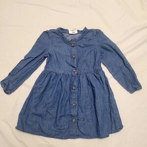 Chambray Button-Up Dress By Okie Dokie, 100% Cotton,  Size 24M